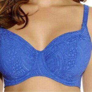 Fantasie swim top US 34J UK 34GG Gorgeous Blue textured fabric